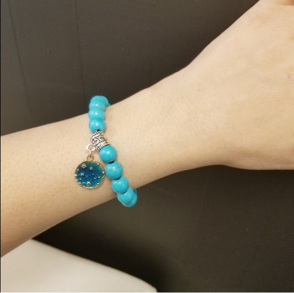 Turquoise Charming Stretchy Beaded Bracelet